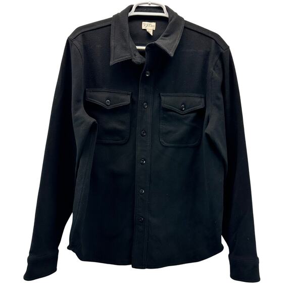 J. Crew Seaboard Soft-Knit Black Shirts with Camp Pockets Med BV899 - Picture 2 of 9